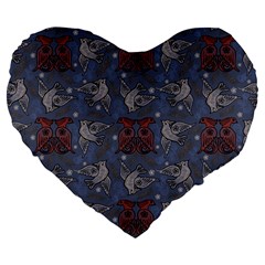 Armenian Ornaments Large 19  Premium Heart Shape Cushions