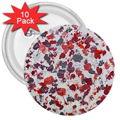 Abstract Random Painted Texture 3  Buttons (10 Pack)  by dflcprintsclothing