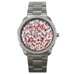 Abstract Random Painted Texture Sport Metal Watch