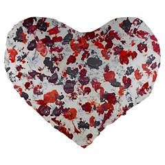 Abstract Random Painted Texture Large 19  Premium Flano Heart Shape Cushions by dflcprintsclothing