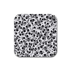 Eyes Drawing Motif Random Pattern Rubber Square Coaster (4 Pack) by dflcprintsclothing