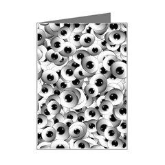 Eyes Drawing Motif Random Pattern Mini Greeting Card