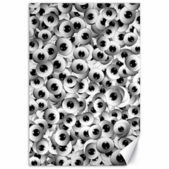 Eyes Drawing Motif Random Pattern Canvas 12  X 18 