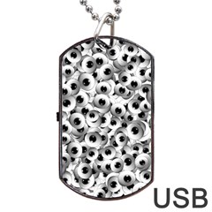 Eyes Drawing Motif Random Pattern Dog Tag Usb Flash (two Sides) by dflcprintsclothing