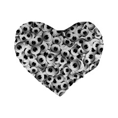 Eyes Drawing Motif Random Pattern Standard 16  Premium Heart Shape Cushions by dflcprintsclothing