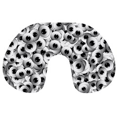 Eyes Drawing Motif Random Pattern Travel Neck Pillow by dflcprintsclothing