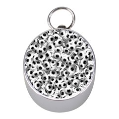 Eyes Drawing Motif Random Pattern Mini Silver Compasses by dflcprintsclothing