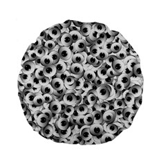 Eyes Drawing Motif Random Pattern Standard 15  Premium Flano Round Cushions by dflcprintsclothing