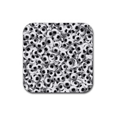 Eyes Drawing Motif Random Pattern Rubber Coaster (square) by dflcprintsclothing