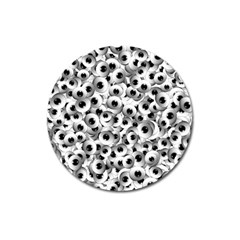 Eyes Drawing Motif Random Pattern Magnet 3  (round)