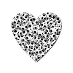 Eyes Drawing Motif Random Pattern Heart Magnet by dflcprintsclothing