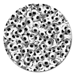 Eyes Drawing Motif Random Pattern Magnet 5  (round) by dflcprintsclothing