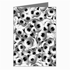 Eyes Drawing Motif Random Pattern Greeting Card by dflcprintsclothing