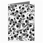 Eyes Drawing Motif Random Pattern Greeting Card Left