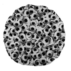 Eyes Drawing Motif Random Pattern Large 18  Premium Round Cushions by dflcprintsclothing