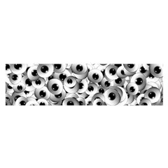 Eyes Drawing Motif Random Pattern Oblong Satin Scarf (16  X 60 ) by dflcprintsclothing