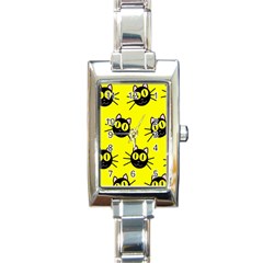 Cats Heads Pattern Design Rectangle Italian Charm Watch by danenraven