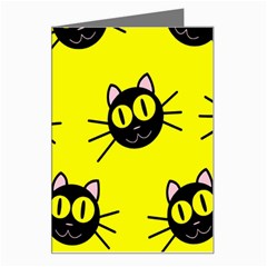 Cats Heads Pattern Design Greeting Card by danenraven