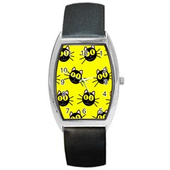 Cats Heads Pattern Design Barrel Style Metal Watch by danenraven