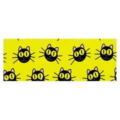 Cats Heads Pattern Design Banner And Sign 8  X 3  by danenraven