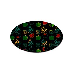 Apples Honey Honeycombs Pattern Sticker Oval (10 Pack)