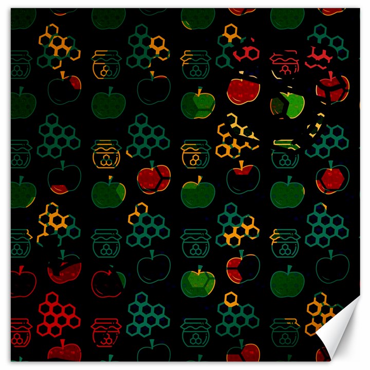 Apples Honey Honeycombs Pattern Canvas 20  x 20 