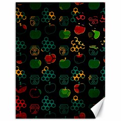 Apples Honey Honeycombs Pattern Canvas 18  X 24  by danenraven