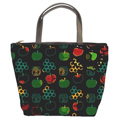 Apples Honey Honeycombs Pattern Bucket Bag by danenraven