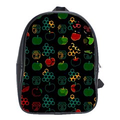 Apples Honey Honeycombs Pattern School Bag (large) by danenraven