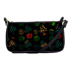 Apples Honey Honeycombs Pattern Shoulder Clutch Bag by danenraven