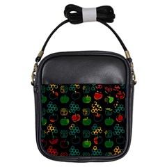 Apples Honey Honeycombs Pattern Girls Sling Bag by danenraven