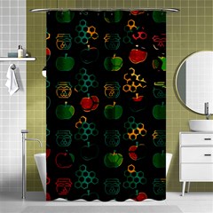 Apples Honey Honeycombs Pattern Shower Curtain 48  X 72  (small)  by danenraven