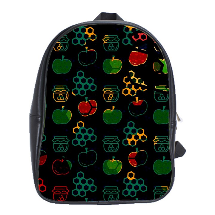 Apples Honey Honeycombs Pattern School Bag (XL)