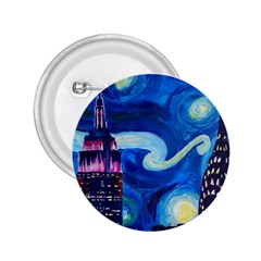 Starry Night In New York Van Gogh Manhattan Chrysler Building And Empire State Building 2 25  Buttons by danenraven