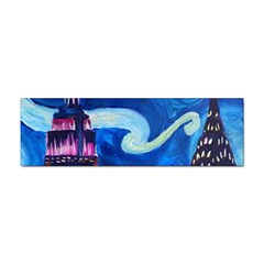 Starry Night In New York Van Gogh Manhattan Chrysler Building And Empire State Building Sticker (bumper) by danenraven