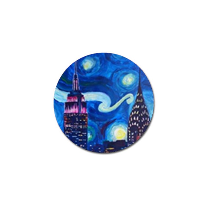 Starry Night In New York Van Gogh Manhattan Chrysler Building And Empire State Building Golf Ball Marker (10 pack)