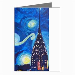 Starry Night In New York Van Gogh Manhattan Chrysler Building And Empire State Building Greeting Card by danenraven