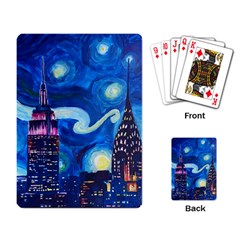 Starry Night In New York Van Gogh Manhattan Chrysler Building And Empire State Building Playing Cards Single Design (rectangle) by danenraven