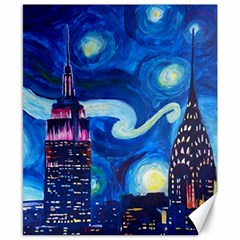 Starry Night In New York Van Gogh Manhattan Chrysler Building And Empire State Building Canvas 8  X 10  by danenraven