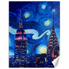 Starry Night In New York Van Gogh Manhattan Chrysler Building And Empire State Building Canvas 18  X 24  by danenraven