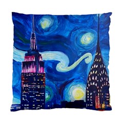 Starry Night In New York Van Gogh Manhattan Chrysler Building And Empire State Building Standard Cushion Case (one Side) by danenraven