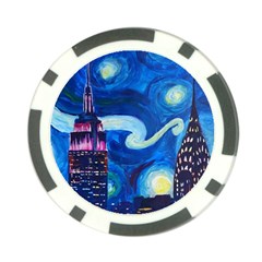 Starry Night In New York Van Gogh Manhattan Chrysler Building And Empire State Building Poker Chip Card Guard (10 Pack) by danenraven