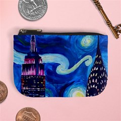 Starry Night In New York Van Gogh Manhattan Chrysler Building And Empire State Building Mini Coin Purse by danenraven