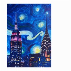 Starry Night In New York Van Gogh Manhattan Chrysler Building And Empire State Building Small Garden Flag (two Sides) by danenraven