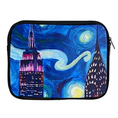 Starry Night In New York Van Gogh Manhattan Chrysler Building And Empire State Building Apple Ipad 2/3/4 Zipper Cases by danenraven