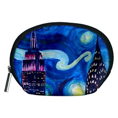 Starry Night In New York Van Gogh Manhattan Chrysler Building And Empire State Building Accessory Pouch (medium) by danenraven