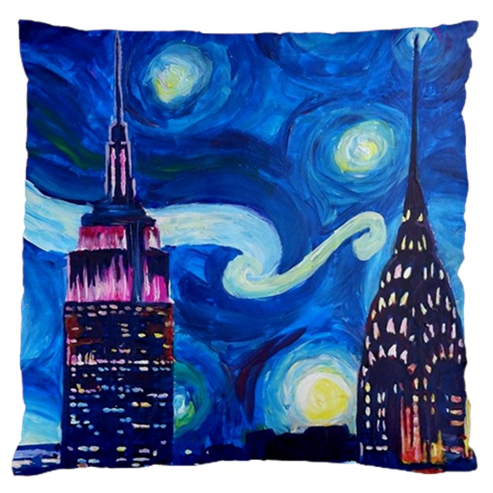 Starry Night In New York Van Gogh Manhattan Chrysler Building And Empire State Building Standard Flano Cushion Case (One Side)