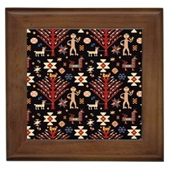 Carpet-symbols Framed Tile by Gohar