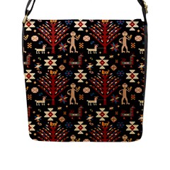 Carpet-symbols Flap Closure Messenger Bag (l) by Gohar