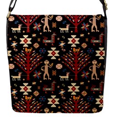 Carpet-symbols Flap Closure Messenger Bag (s) by Gohar